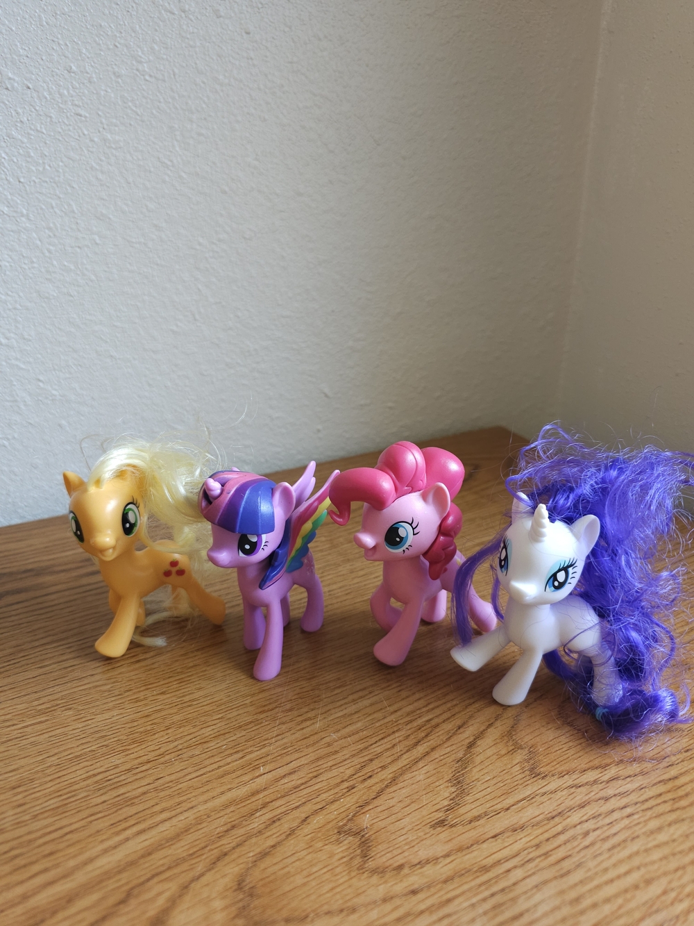 My Little Pony Lot 4 Applejack Twilight Sparkle Pinkie Pie Rarity 3.5 Inch*Flaw*
